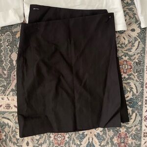 COS black linen wrap skirt